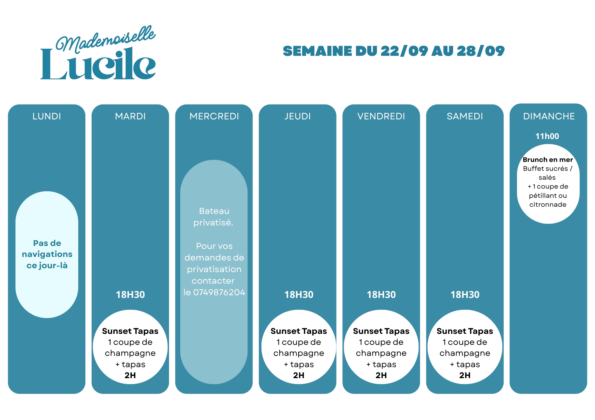activité Montpellier et ses alentours planning catamaran la grande motte Mademoiselle Lucile